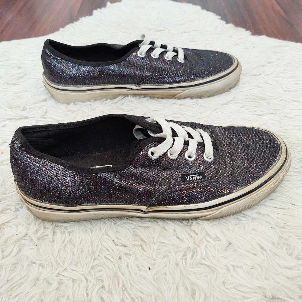 Vans Authentic Black Rainbow Glitter Sneakers - image 5